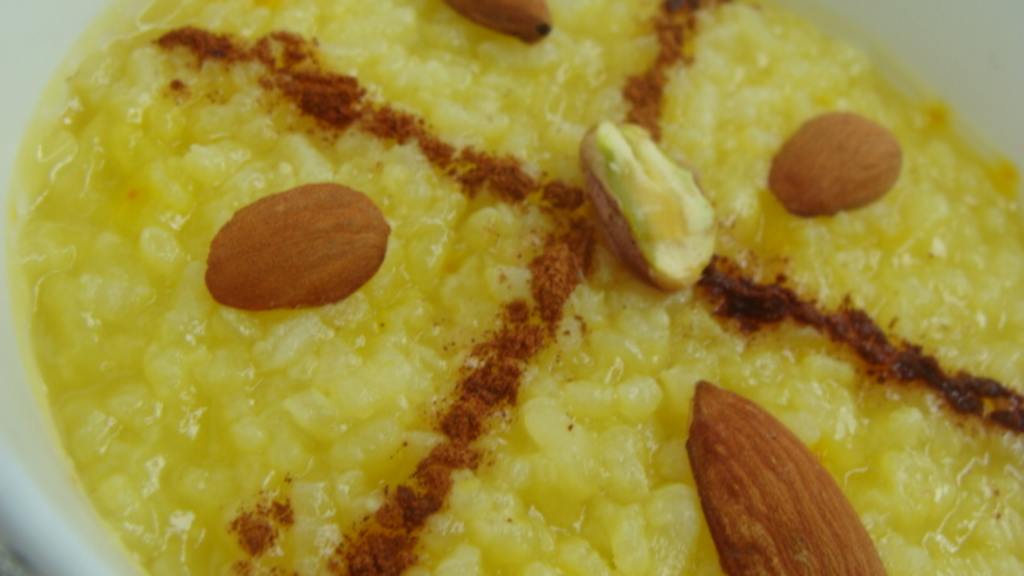 Iranian Saffron Rice Pudding (Sholeh Zard) (Dairy Free & Glu Recipe