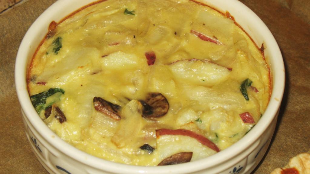 SelfCrusting Mushroom and Spinach Quiche Recipe