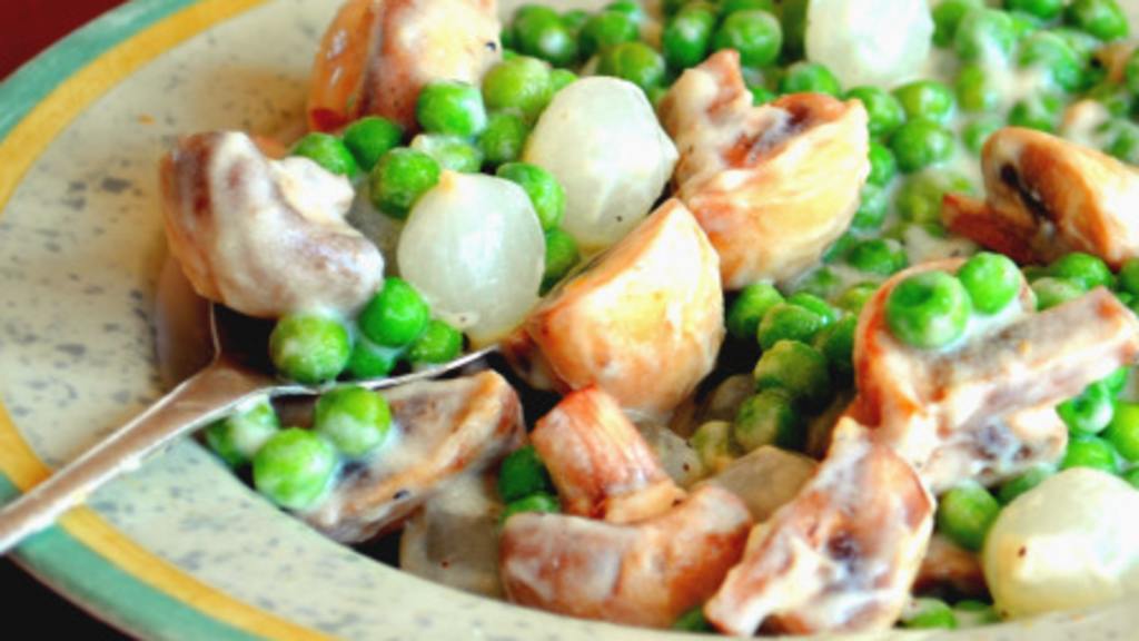 Creamed Peas With Mushrooms and Onions. Recipe