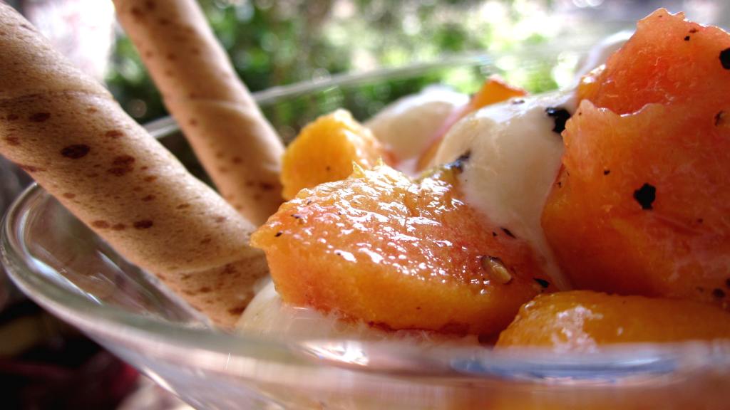 Black PepperCinnamon Honey With Fruit and Ice Cream Recipe