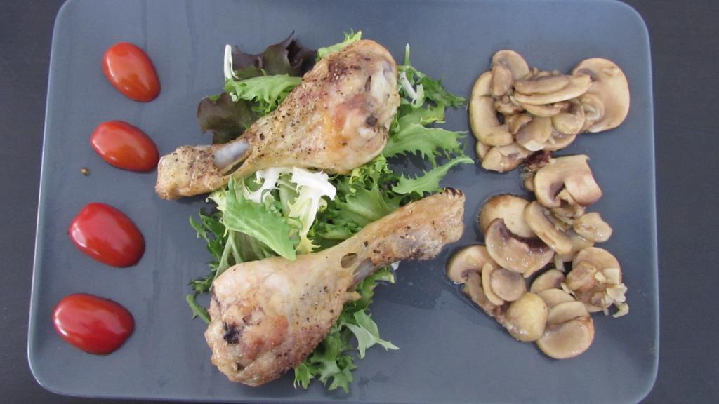 Easy Baked Chicken Drumsticks With Mushrooms Recipe