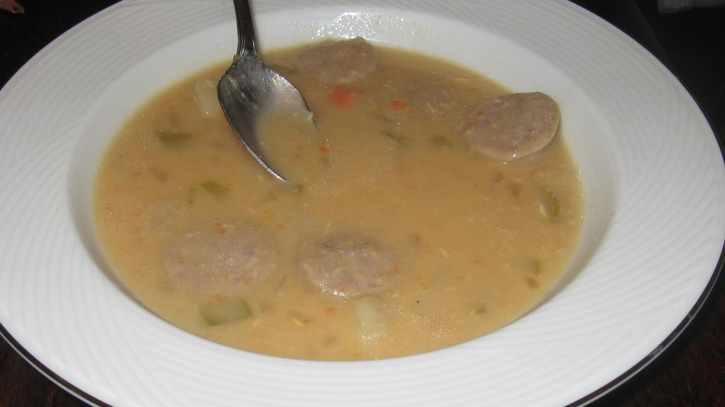 Cheesy Bratwurst and Beer Soup created by mary winecoff