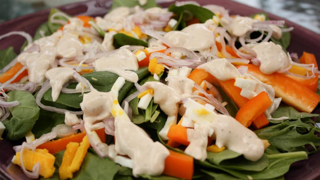 Baby Spinach Salad With Creamy Dijon Dressing Recipe - Food.com