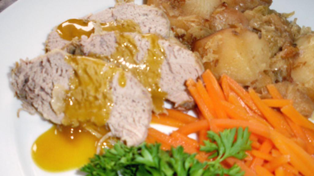 Crock Pot Pork With Sauerkraut, Apple & Potato Recipe