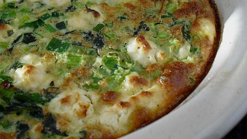 Crustless Leek, Greens, and Herb Quiche Recipe