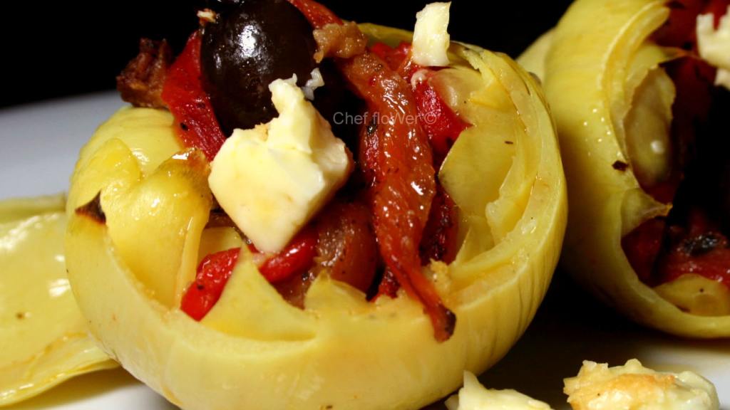 FetaStuffed Artichoke Bottoms Recipe