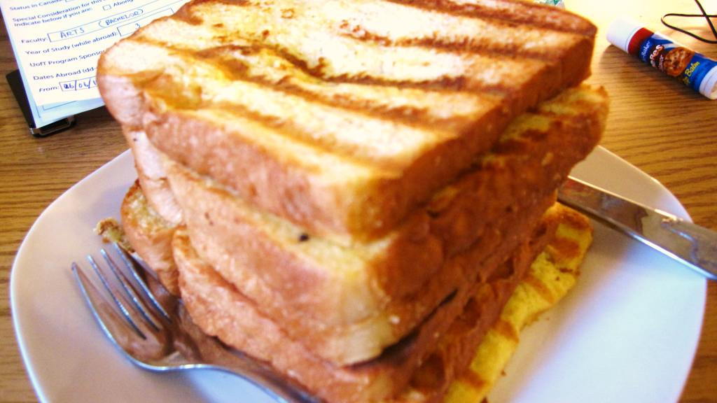 Griddled Egg White French Toast for One on Foreman Grill Recipe