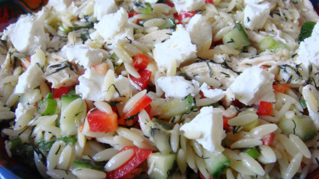Lemony orzo veggie salad with chicken recipe food