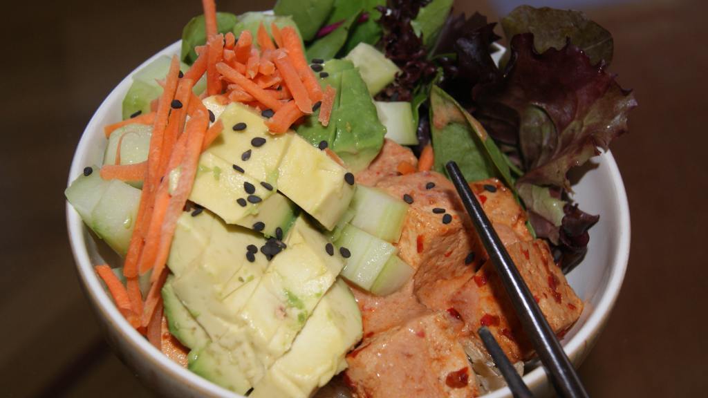 Fresh Greens and Spicy Tofu Bento Bowl created by CaliforniaJan