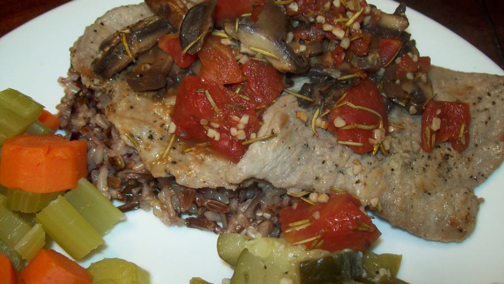 Mushroom Veal Cutlets With Tomatoes Recipe