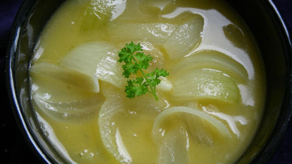 LowFat Roasted OnionGarlic Soup Recipe