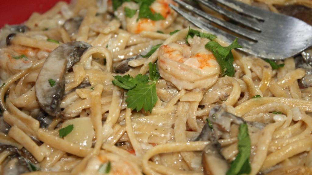 Shrimp and Mushroom Cream Sauce With Linguine Recipe - Food.com