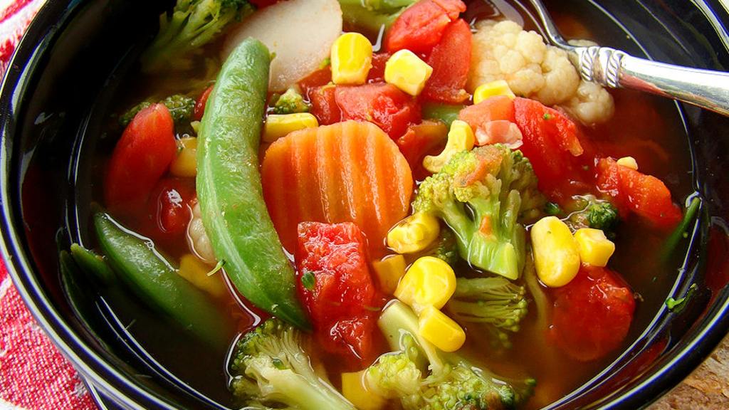 Quick & Easy Steamer Bag Vegetable Soup Recipe