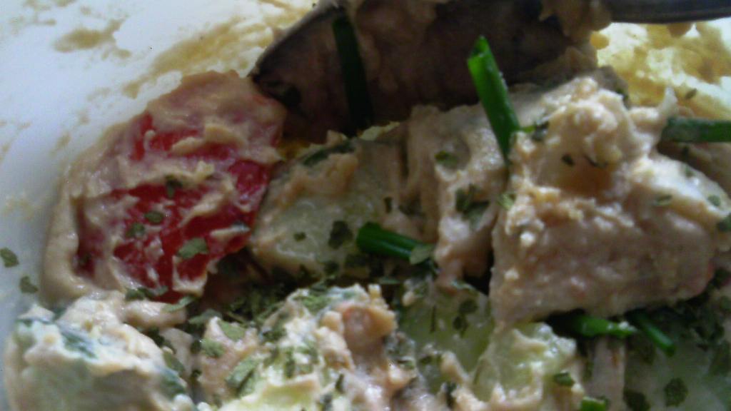 Diced Vegetable Salad With Tahini Dressing created by Dienia B.