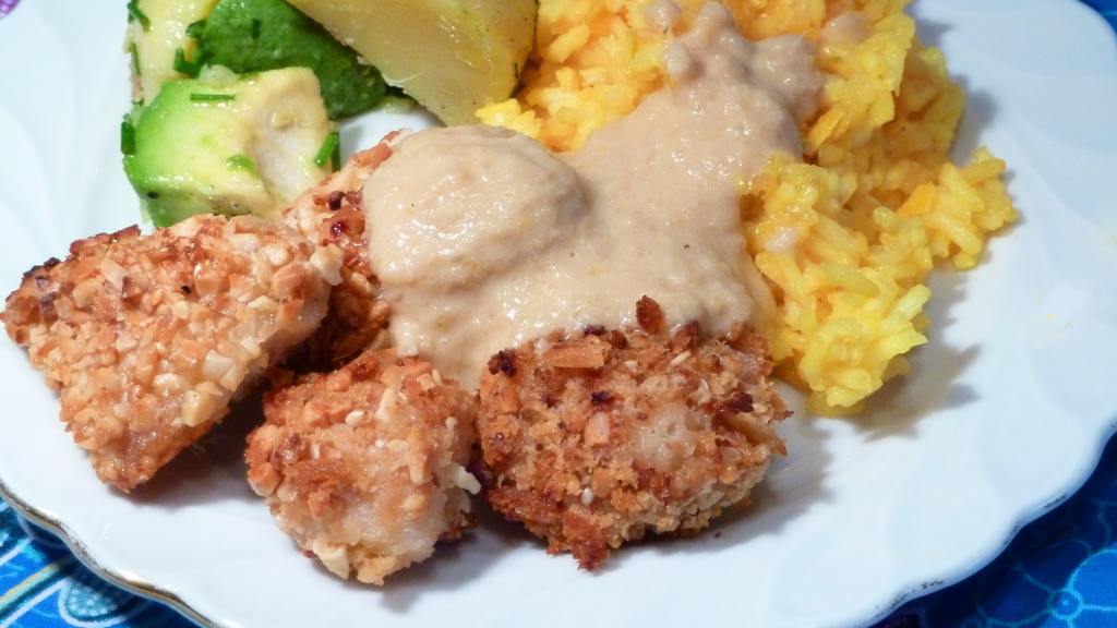 Macadamia Chicken With OrangeGinger Sauce and Coconut Pilaf Recipe