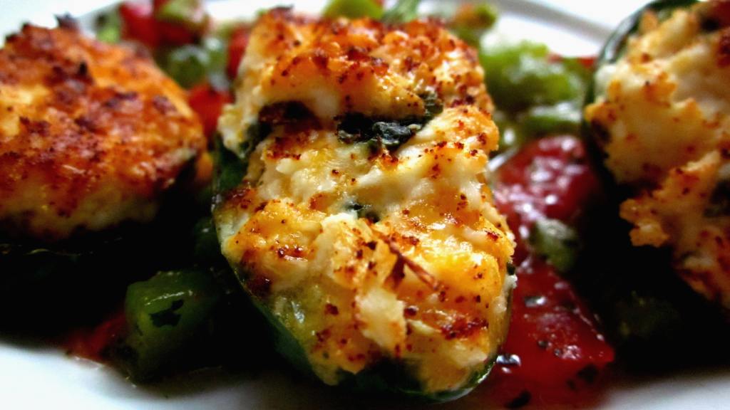 Grilled Stuffed Jalapenos With Grilled Red PepperTomato Sauce Recipe