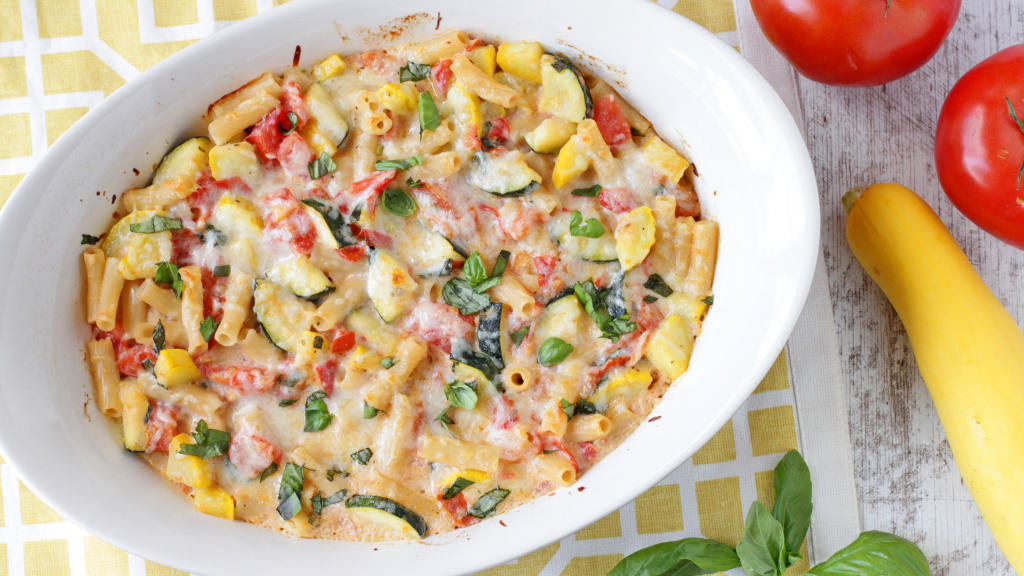Baked Ziti and Summer Vegetables created by DeliciousAsItLooks