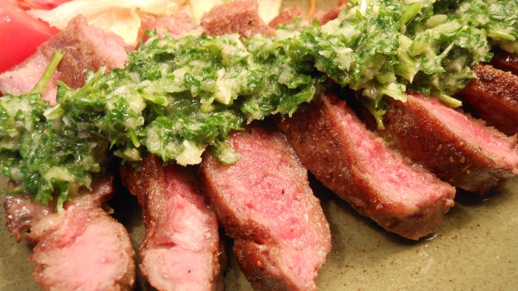 CuminPepper Flank Steak With Horseradish Chimichurri Recipe