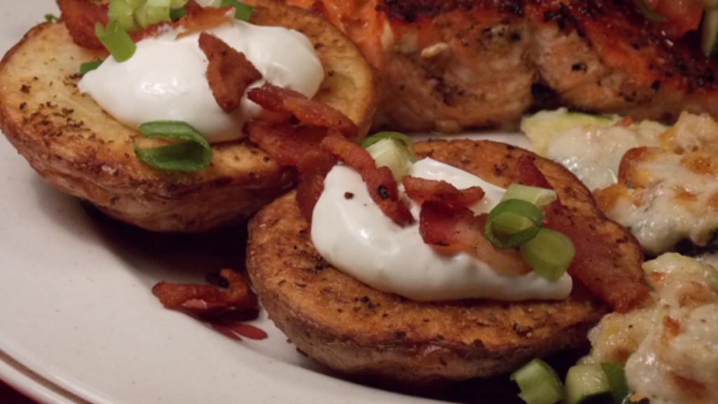 Roasted Baby Potatoes With Creme Fraiche, Bacon, and Chives Recipe