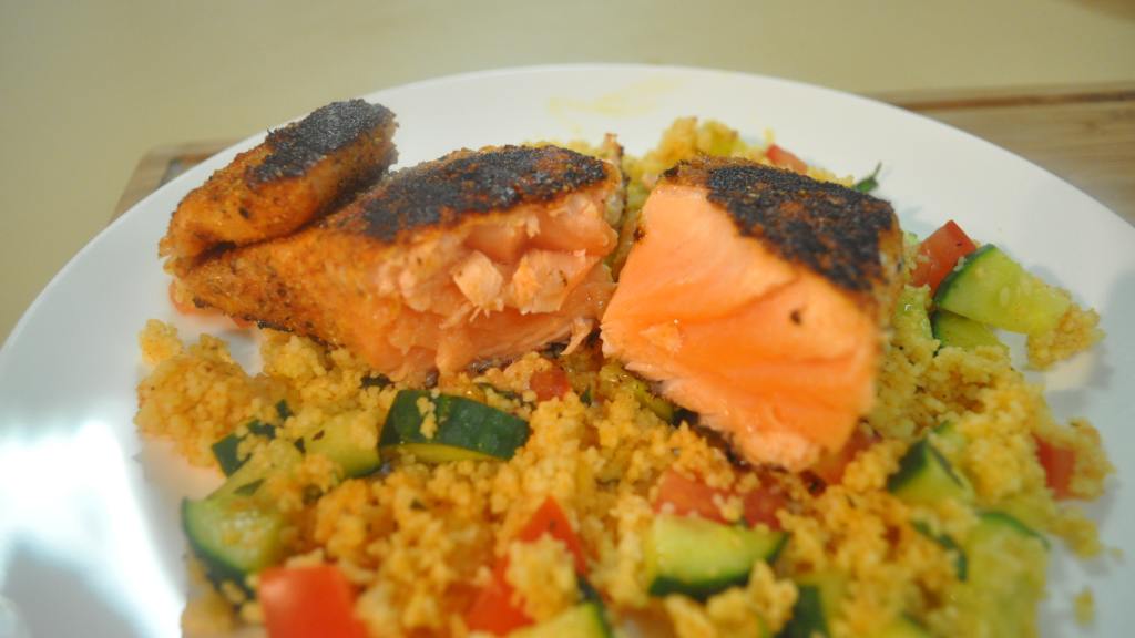Spice-Crusted Salmon With Couscous Salmon created by ImPat