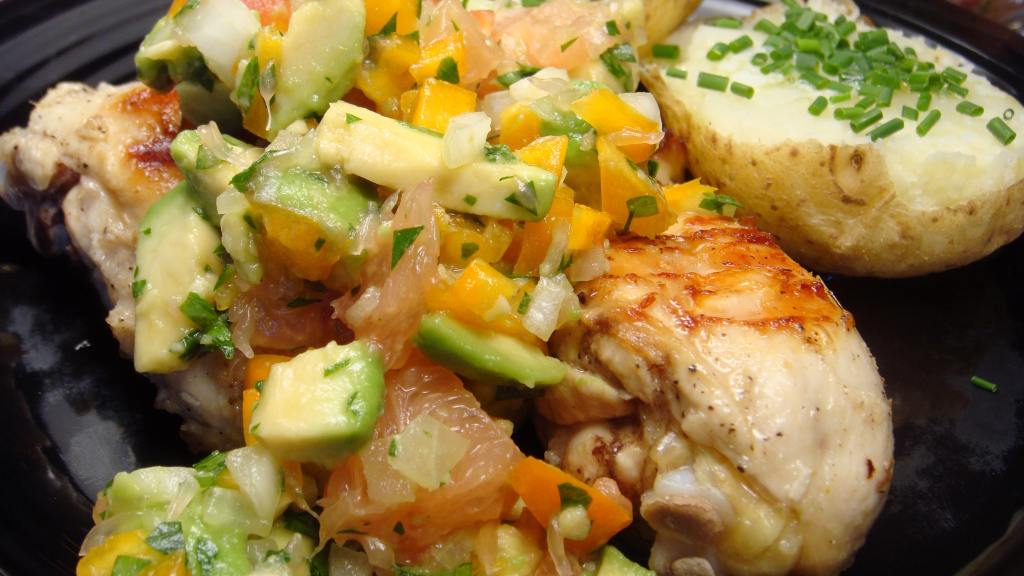 Grilled Chicken With Grapefruit Avocado Salsa created by Lori Mama