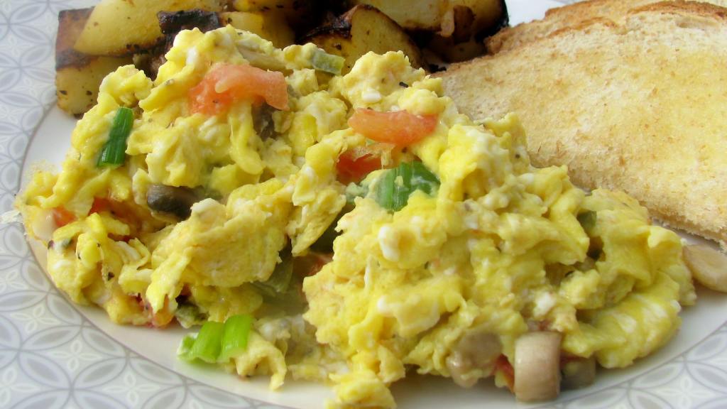 Scrambled Eggs With Scallions and Mushrooms Recipe