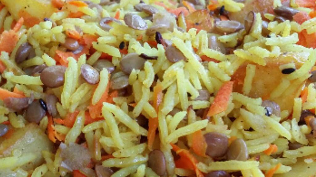 Rice and Lentil Pilaf Indian Style Recipe