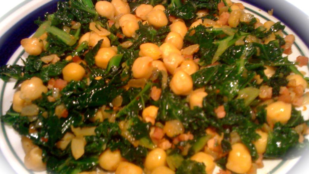 Sautéed Kale With Chickpeas and Pancetta Recipe