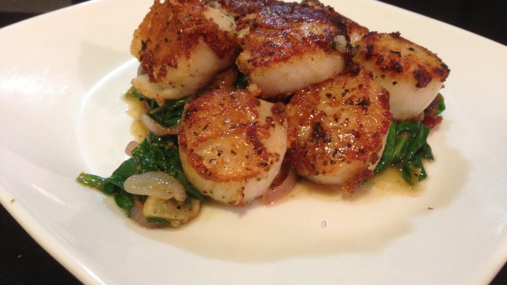 Hidden Valley Ranch Crusted Scallops With Spinach RSC Recipe