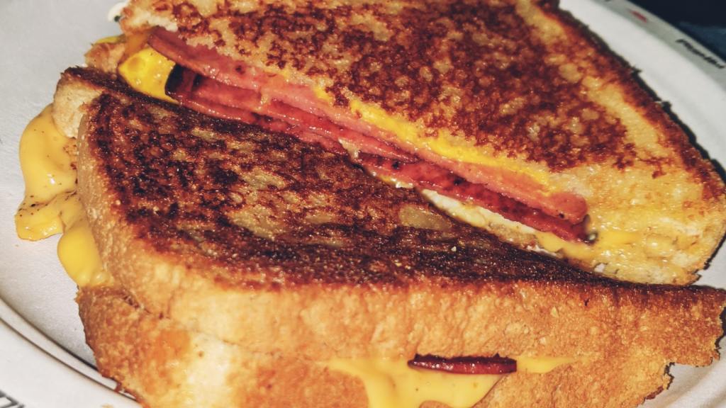 Grilled Fried Egg, Bologna and Cheese Sandwich