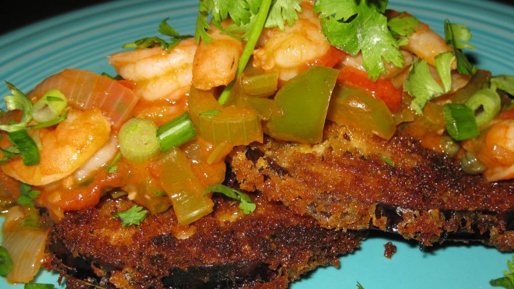 Floribbean Shrimp With Fried Eggplant Recipe