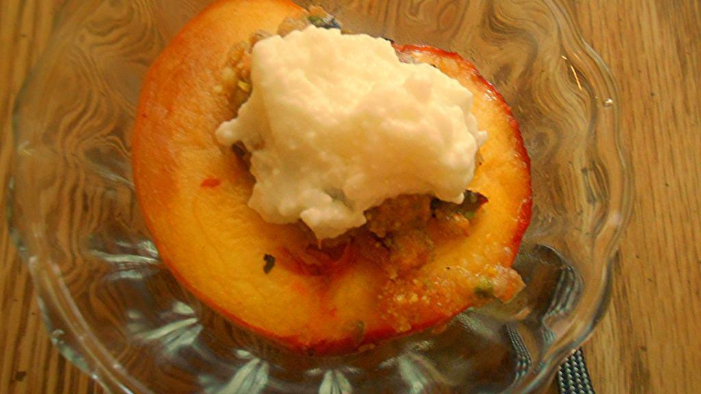 Baked Peaches With Pistachio Nuts Recipe