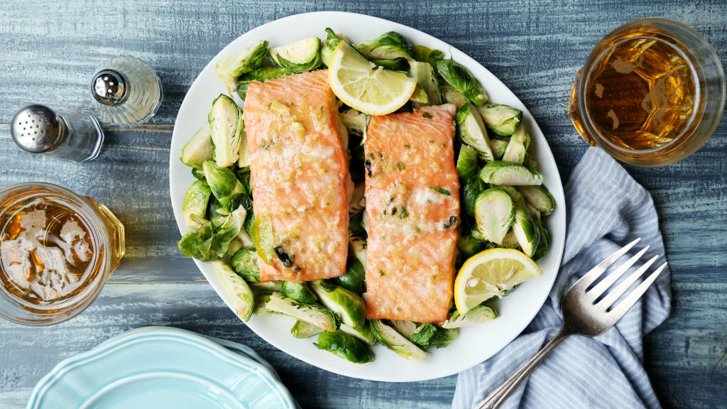 Air Fryer Miso Glazed Salmon With Brussels Sprouts Recipe - Food.com