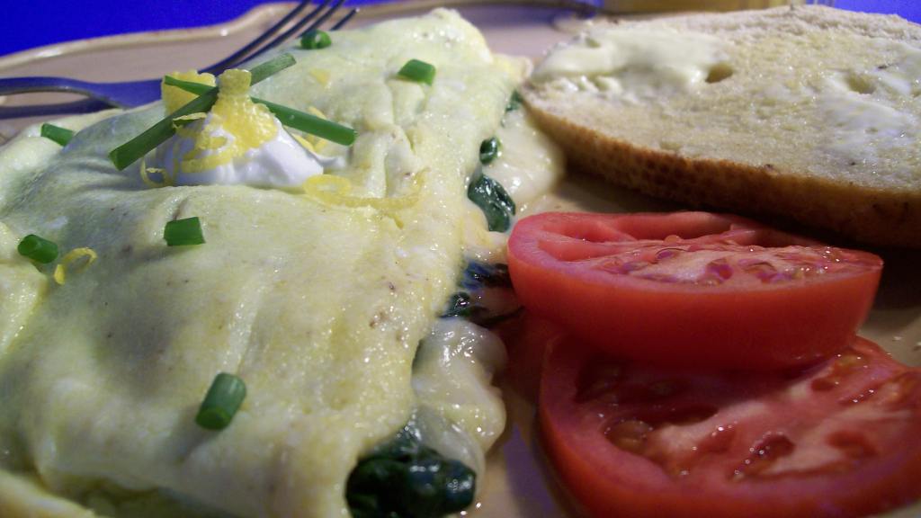French Omelet With Spinach & Swiss Cheese Recipe