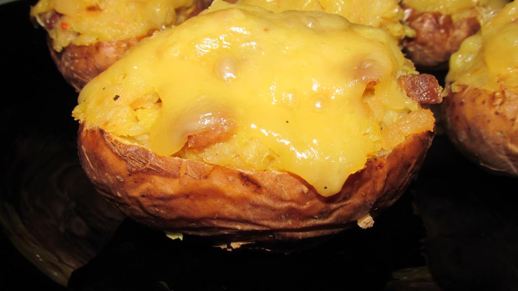 Onion Bacon Cheese Stuffed Baked Potatoes Recipe