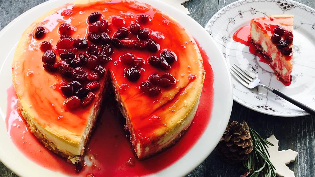 Cranberry Eggnog Cheesecake Recipe