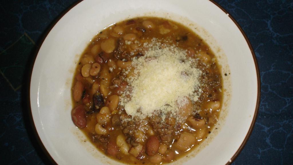 Multi-bean and beef soup created by Francisco M.