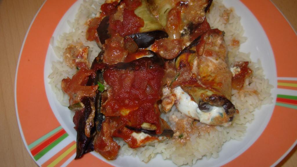 Eggplant (Aubergine) and Ricotta Rolls created by Tea Girl