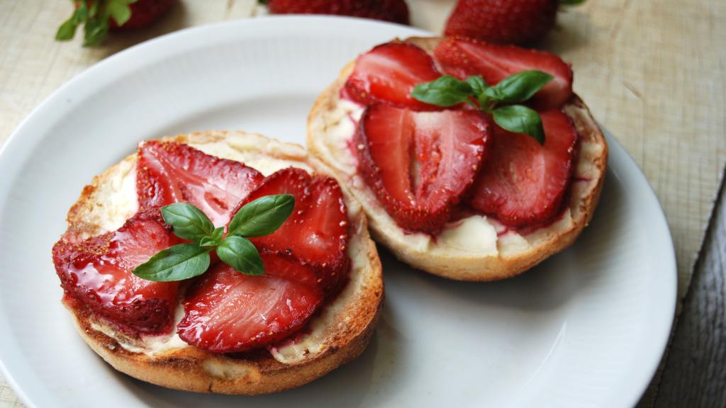 Caramelized Strawberry English Muffins created by Swirling F.