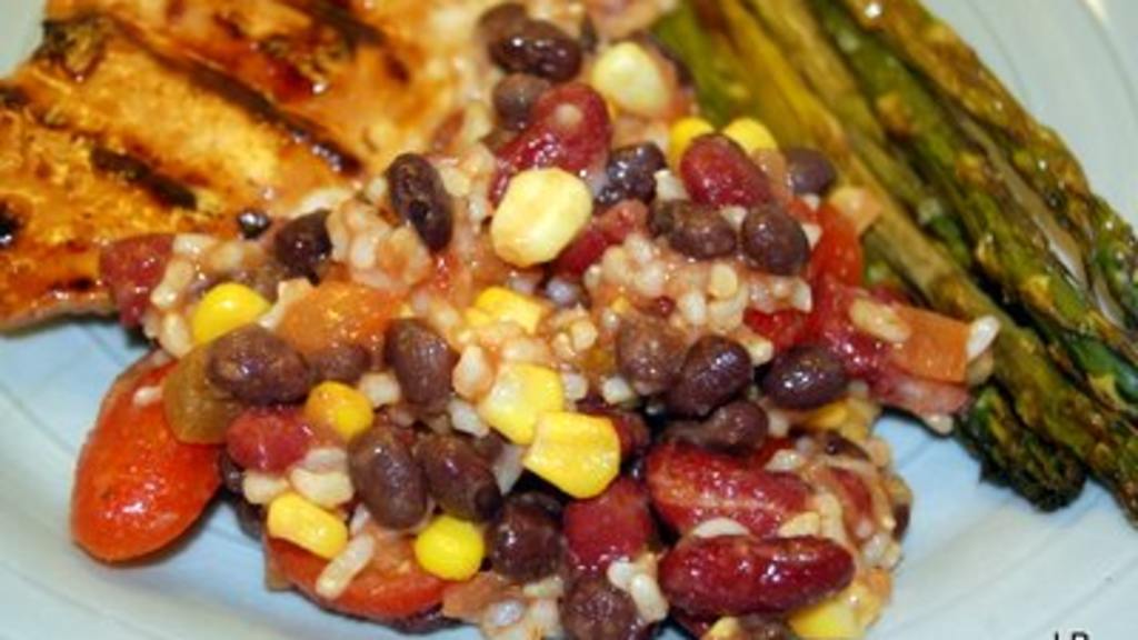 Mexican Bean and Corn Rice Salad Recipe