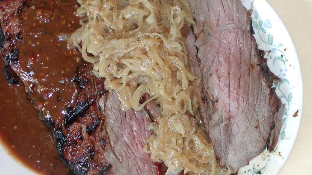 Grilled London Broil With Caramelized Onions created by Rita1652