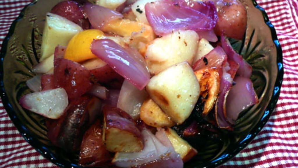 Lemon and Red Onion Roasted Potatoes created by Outta Here