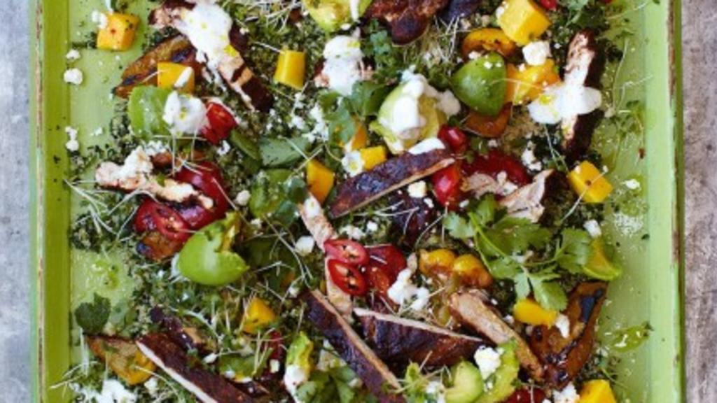 Jamie Oliver's Blackened Chicken With San Fran Quinoa Salad Recipe