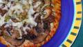 Eggplant  (Aubergine) Mushroom Feta Pesto Pizza created by Julesong