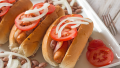 Bacon Wrapped Mexican Hot Dogs created by anniesnomsblog