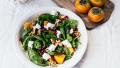 Pomegranate Persimmon Salad With Warm Goat Cheese created by Izy Hossack