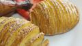 Garlic Hasselback Potatoes With Herbed Sour Cream created by sloe cooker