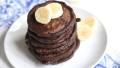Healthy Cocoa Chocolate Chip Banana Pancakes created by Swirling F.