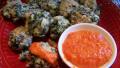 Baked Spanish Spinach Balls in Roasted Bell Pepper Sauce (Albond created by wicked cook 46