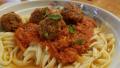 Linguine With Marinara Sauce and Meatballs created by threeovens